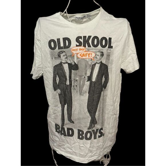 Nordstrom men Topman stretchy graphic old skool Bad boys t-shirt size Large Good - Picture 6 of 12